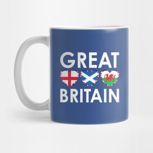Great Britain England Scotland Wales Flags Hearts Mug